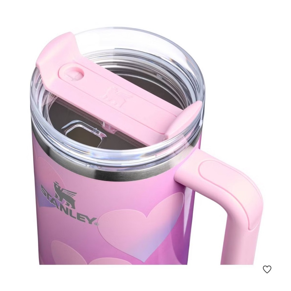 Stanley 40oz Stainless Steel H2.0 Flowstate Quencher Powder Pink Heart Gradient - Picture 3 of 7